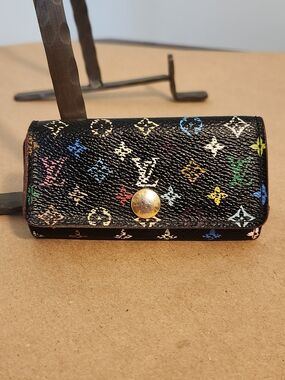Louis Vuitton Vintage Multicolor Monogram Murakami Black 4-Key Case